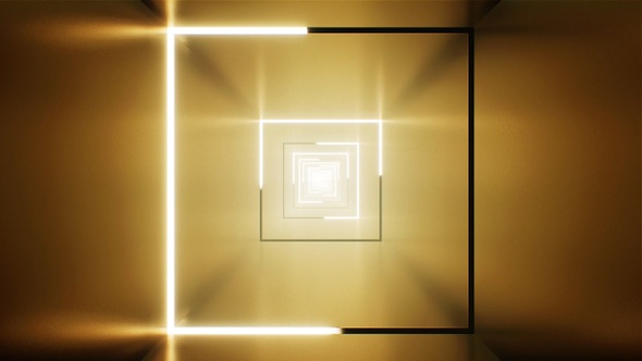 Shining Light Stroke in the Gold Square Tunnel VJ Loop alt