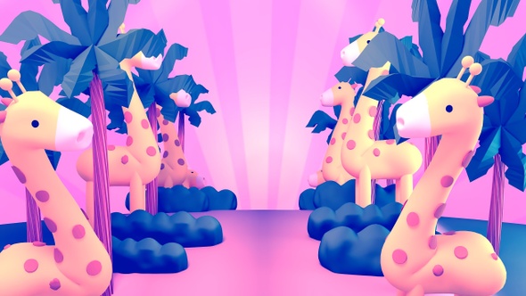 Cartoon Giraffe Jungle alt