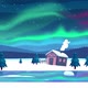 Beautiful Aurora - Northern Lights in a  Snowy Forest - Winter Night Landscape - VideoHive Item for Sale