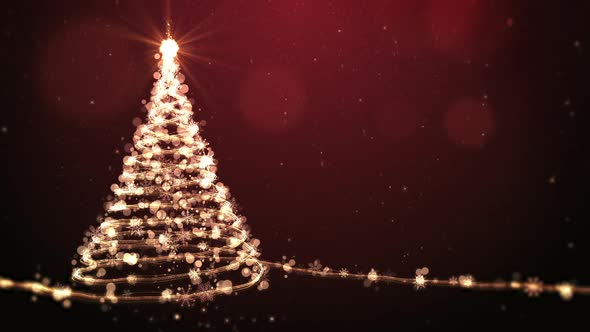 Christmas Tree Animation on Red