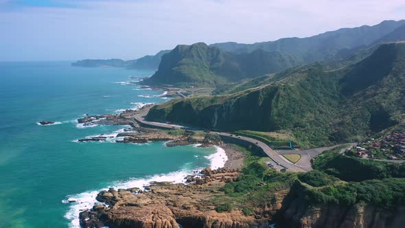 Nanya Rock, Coast sea at Jioufen, Taiwan. alt