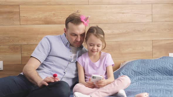 Responsible Good Funny Father Dad Spending Holidays with Daughter