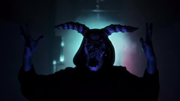 Demon with Horns Conjuring Closeup alt