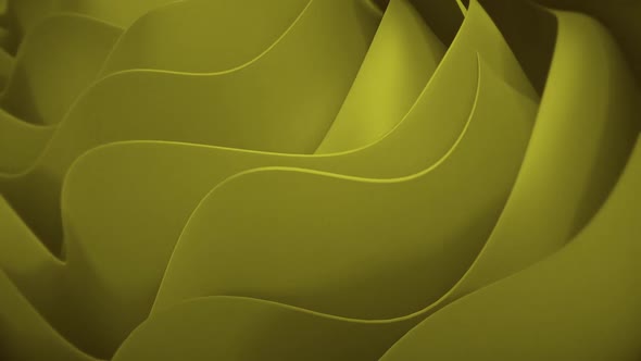 3d Wavy Yellow Shapes Background
