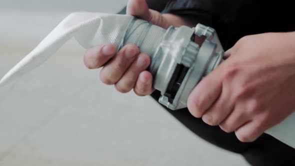 The Firefighter Connects the Fire Hydrant and the Hose alt