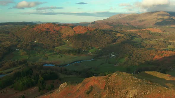 Hills and lakes in Lake District National Park, Cumbria, UK