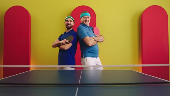 Handsome Two Men One Young and Another Old Posing alt