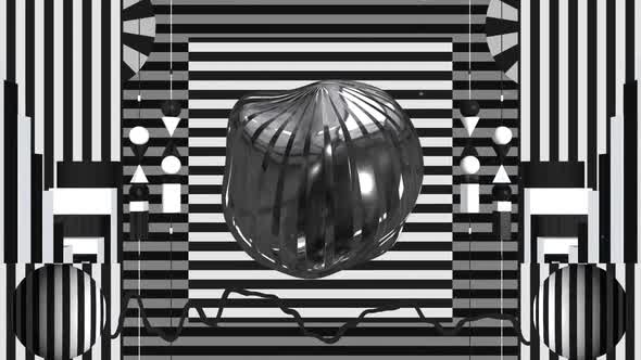 Abstract Monochrome Glass Random Ball Shine Stripe Pattern Line Repetitive Loop