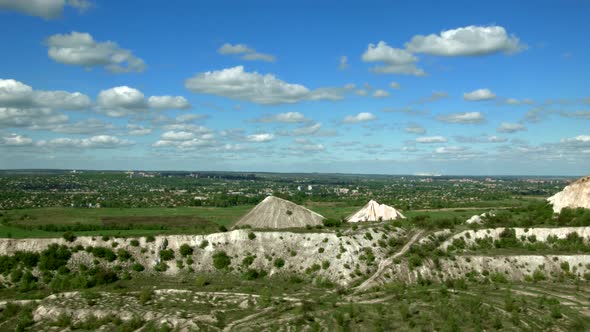 Panorama of the city Sloviynsk from the mountain Karachun