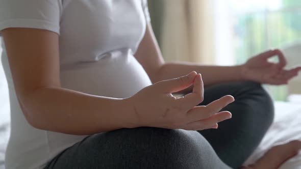 Happy Pregnant Woman and Expecting Baby at Home alt