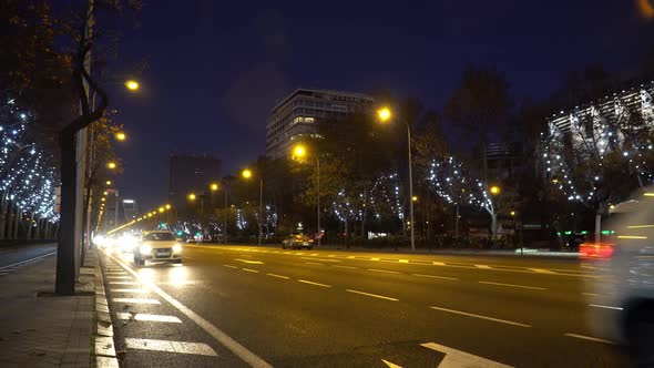 Night Traffic In The Street, Madrid alt