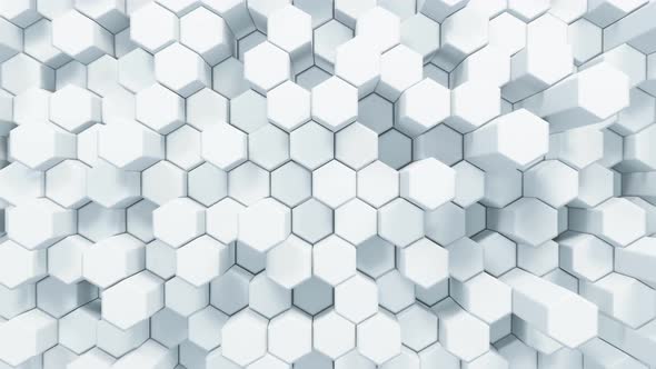 Abstract White Hexagonal Waving Loop Background alt