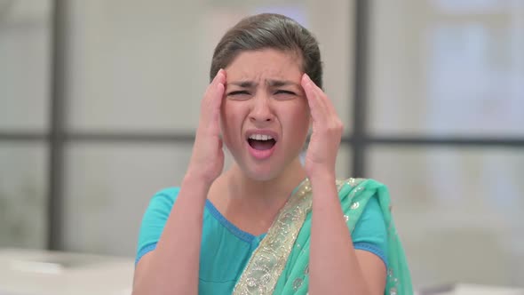 Portrait of Disappointed Indian Woman Reacting to Loss alt