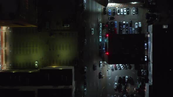 Aerial Birds Eye Overhead Top Down View of Wide Multilane Downtown Streets alt