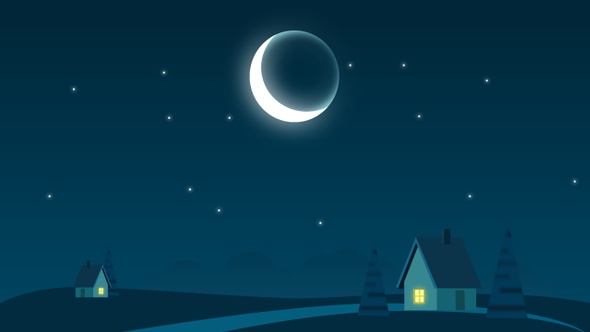 Cartoon Village Night alt