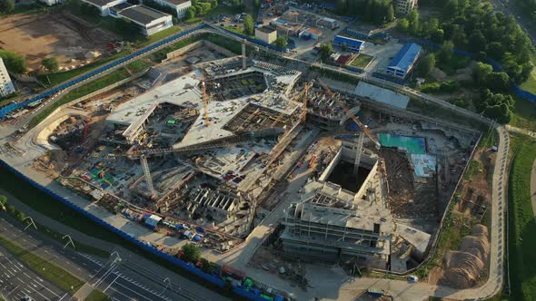 View From the Height of the Construction Site in Minsk Near the National Library alt
