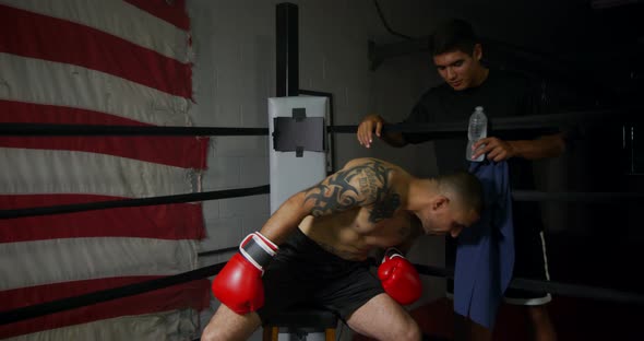 Boxer In Corner With Trainer 23b