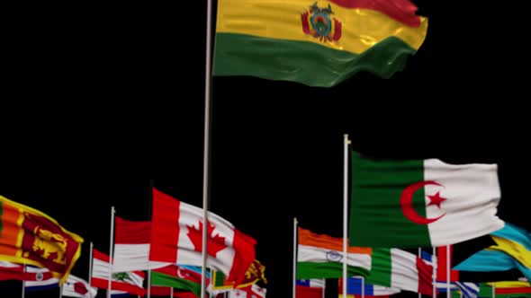 Cameroon Flag With World Flags In Alpha Channel