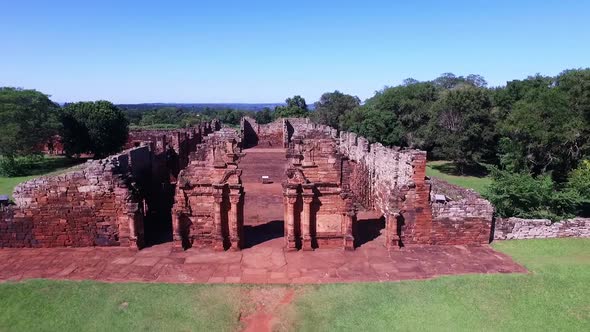 Aerial view Ruins of Jesuit Building, San Ignacio in Misiones (Argentina). alt