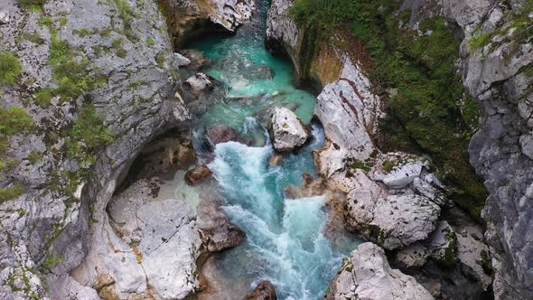 Above Mountains River Soca in the Triglav National Park