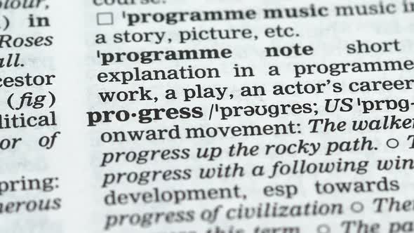 Progress Word Definition in English Dictionary, Successful Business Management alt