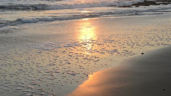 Peaceful and Quiet Sunset Over the Atlantic Ocean Coastline