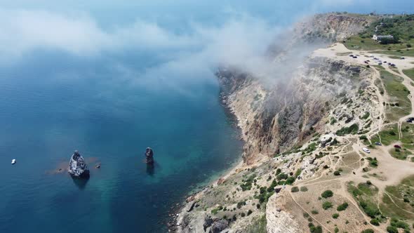 Abstract Aerial Nature Summer Ocean Sunset Sea and Sky Background alt