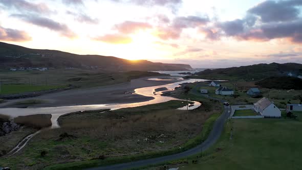 Aerial View of Glen Bay in Glencolumbkille in County Donegal Republic of Irleand alt