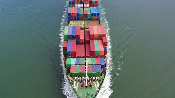 Container ship global business  company freight shipping import export logistic and transportation.