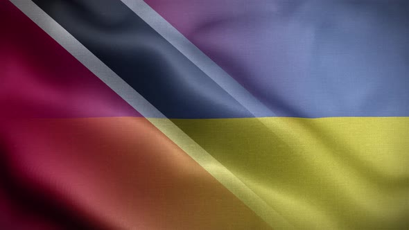 Ukraine Trinidad And Tobago Flag Loop Background 4K