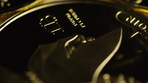 Rotating shot of Titan Bitcoins (digital cryptocurrency) - BITCOIN TITAN 024 alt