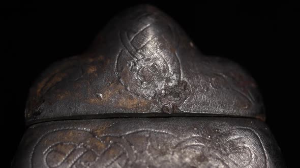 Viking Sword Pommel Decorated with Traditional Fine Knot Pattern alt