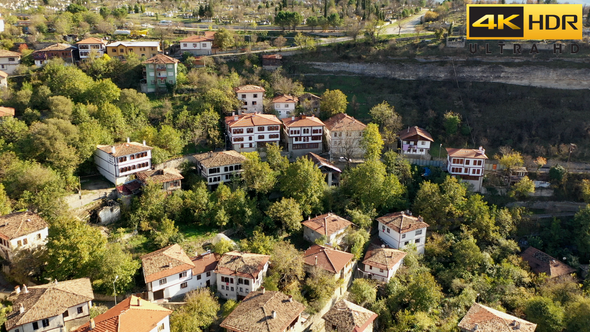 Historical Safranbolu Houses Aerial Video