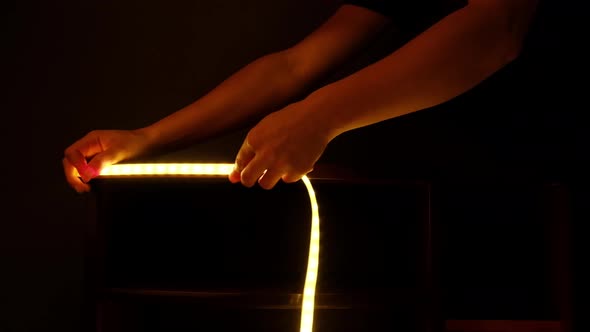 LED Strip Installation Shining Diode Tape alt