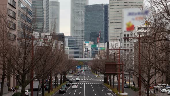 Nagoya Downtown Urban Traffic Car Motion Timelapse alt