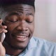 African American Happy Businessman Guy Talk on Cellphone Gadget Communicate Friendly with Partner - VideoHive Item for Sale