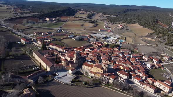 Aerial View of Santo Domingo De Silos Village Burgos Province Spain alt