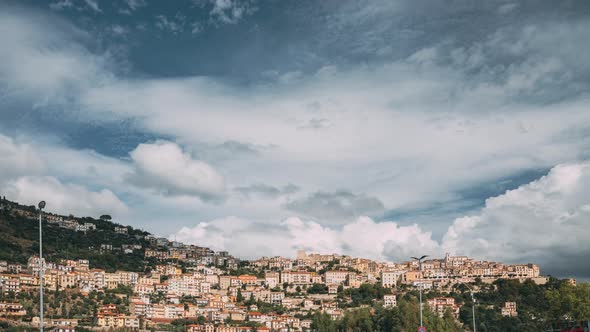 Monte San Biagio, Italy. Residential Area. Cityscape Skyline Old Town 4K Time Lapse.