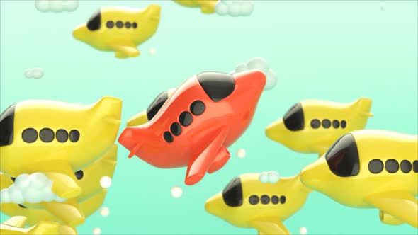 Planes 3d motion design concept alt