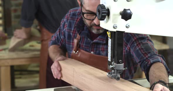 Mature Cabinet Maker Creates a Cabrioli Leg Using Bandsaw