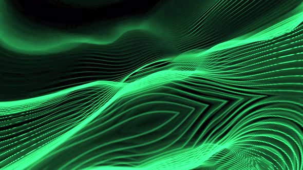 Green color abstract smoky line animation. A 20