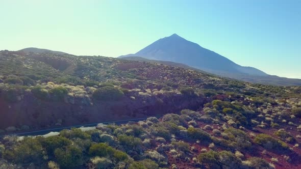 Landscape View of the El Teide Volcano in Tenerife Spain