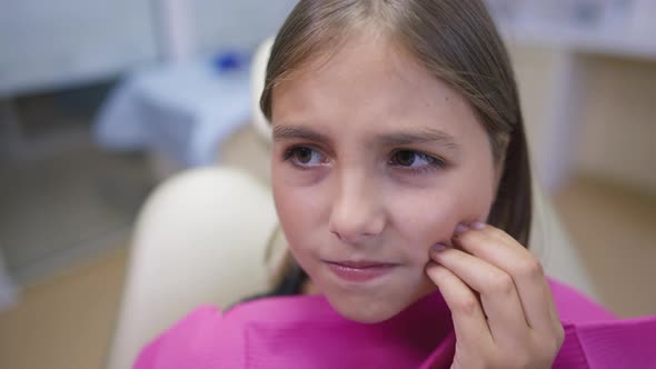 Closeup Teenage Girl Complaining Toothache Leaning As Female Hand Using Mouth Mirror Examining Oral alt