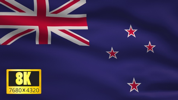 8K New Zealand Windy Flag Background alt