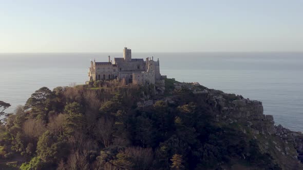 St Michael's Mount in Cornwall a Popular Tourist Attraction Island From the Air alt