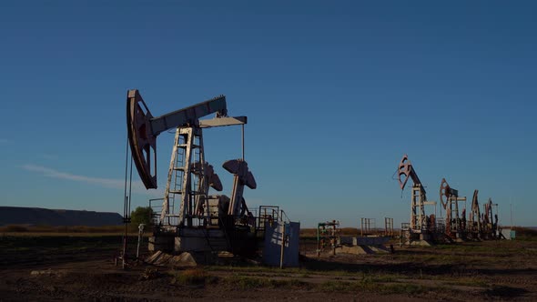 Oil Production, Oil Pumping at Dawn alt