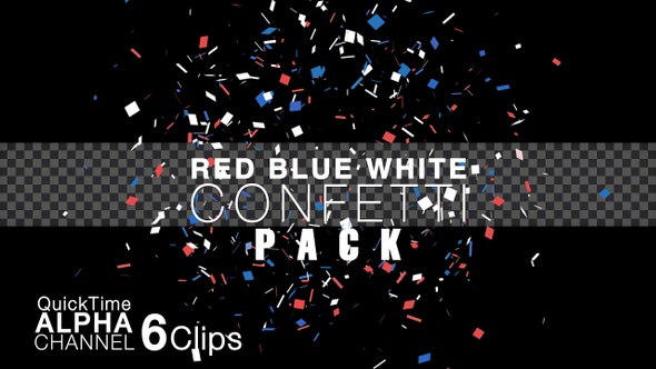 Red Blue White Color Explosions Confetti Pack