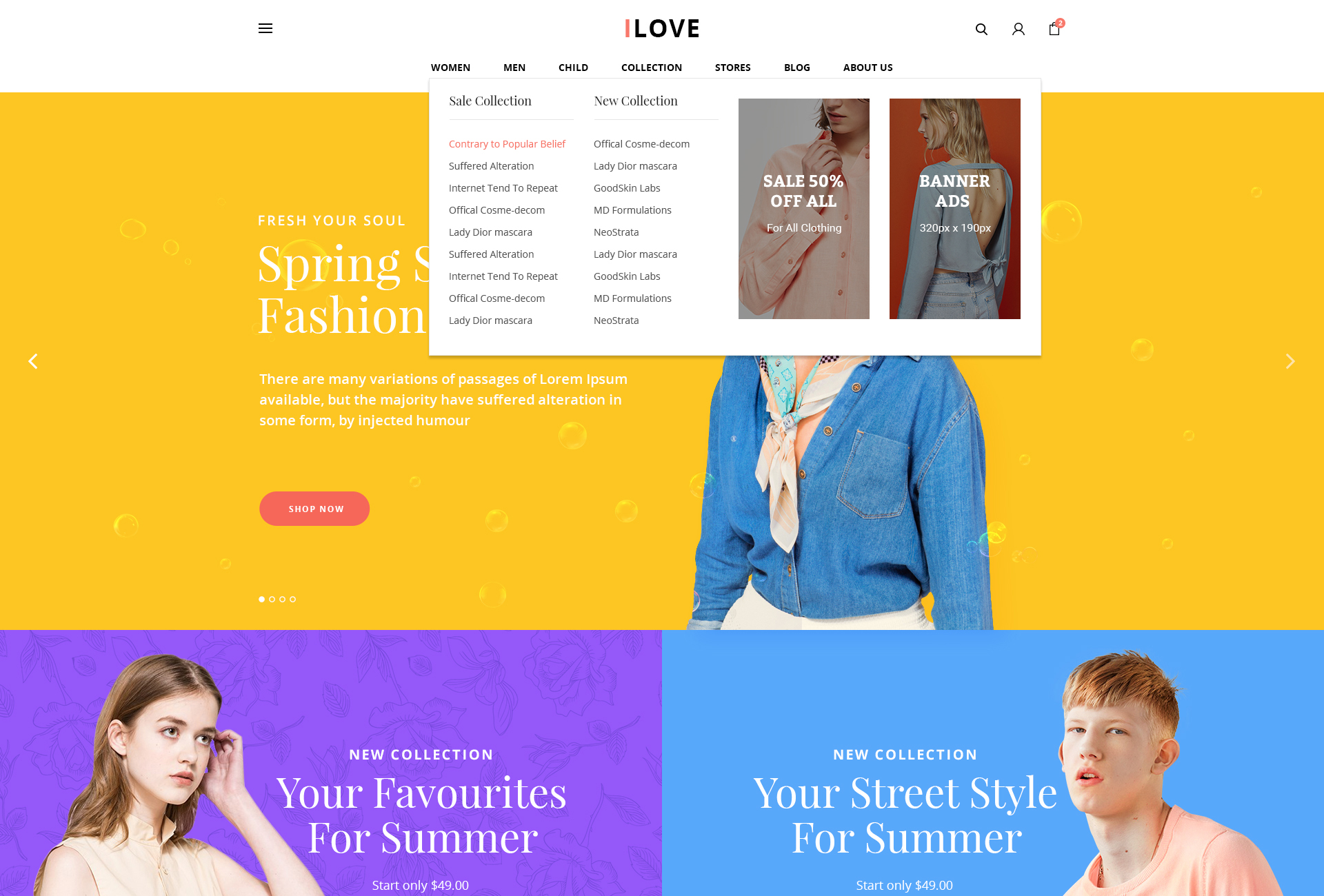 iLove - Creative Online Fashion PSD Template by topPSD | ThemeForest
