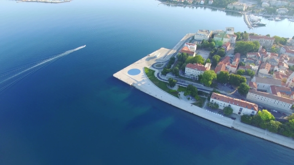 Aerial View Of The Old City Of Zadar.