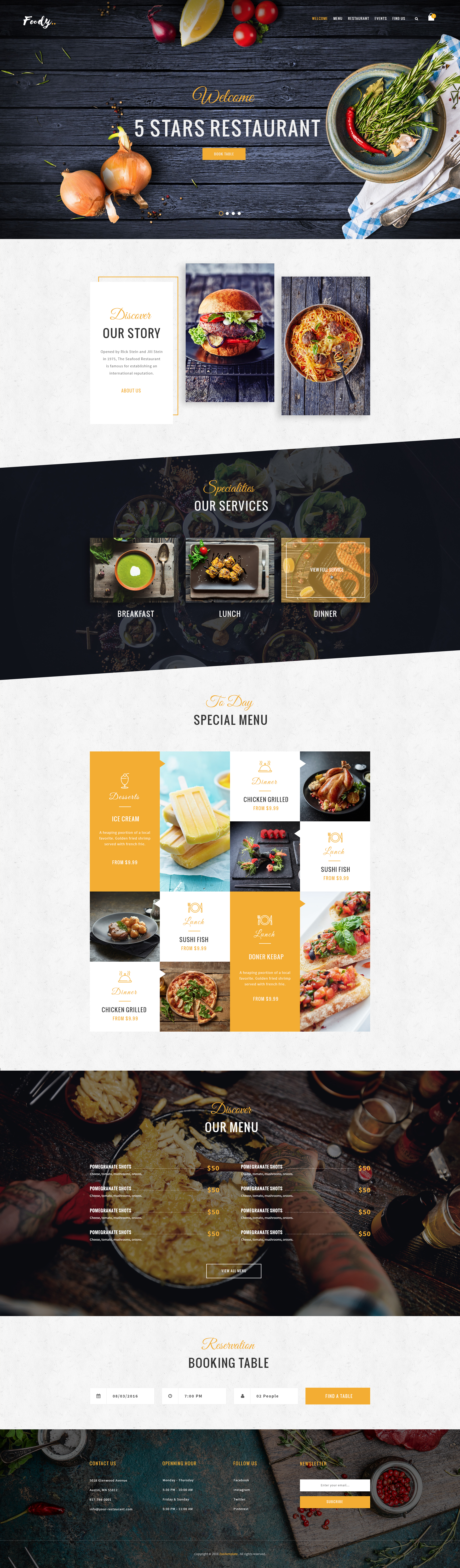 Download Foody Luxury Restaurant Psd Template By Cleveraddon Themeforest PSD Mockup Templates